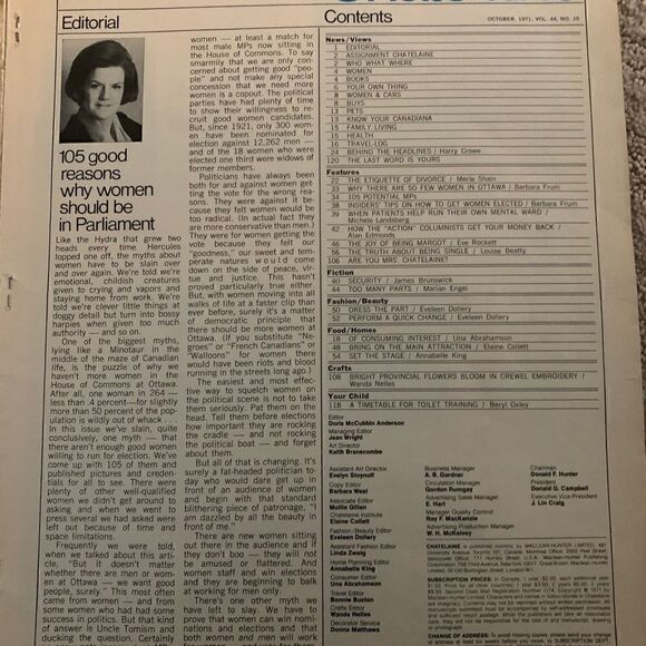 Chatelaine Magazine - October  1971 - Picture 5 of 5